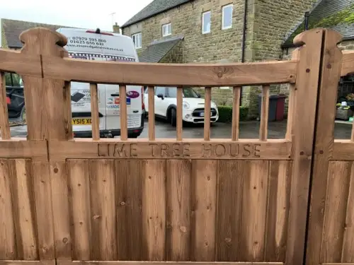 Click Here To Enlarge This Photo Of Custom Designed Timber Electric Gates