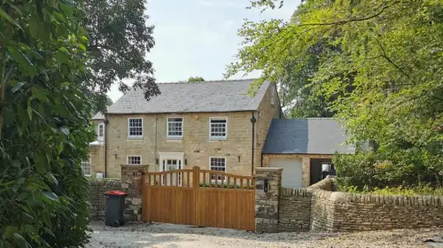 Click Here To Enlarge This Photo Of Automated Swing Gates For A Cottage In Derbyshire